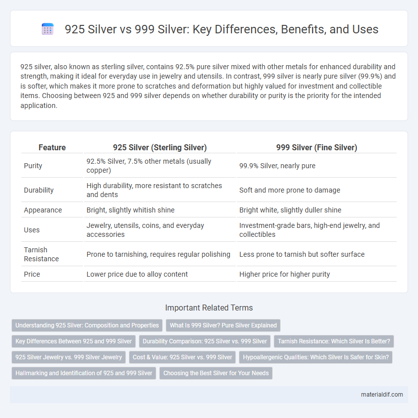 925 Silver vs 999 Silver: Key Differences, Benefits, and Uses