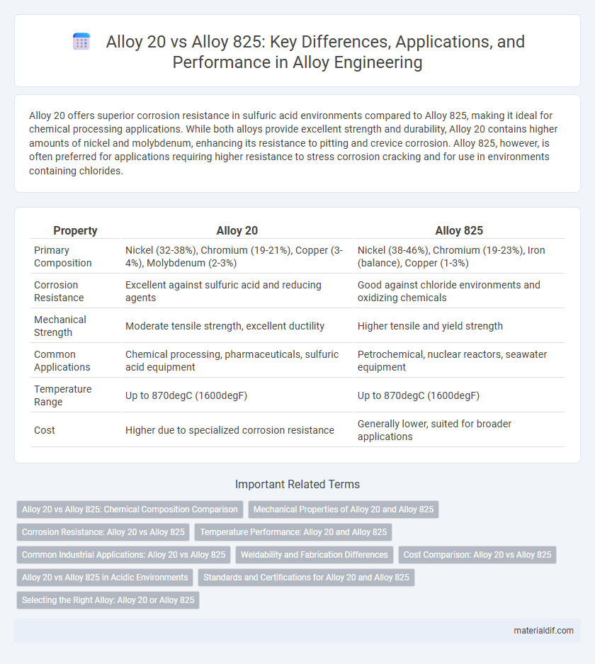 Alloy 20 vs Alloy 825: Key Differences, Applications, and Performance in Alloy Engineering