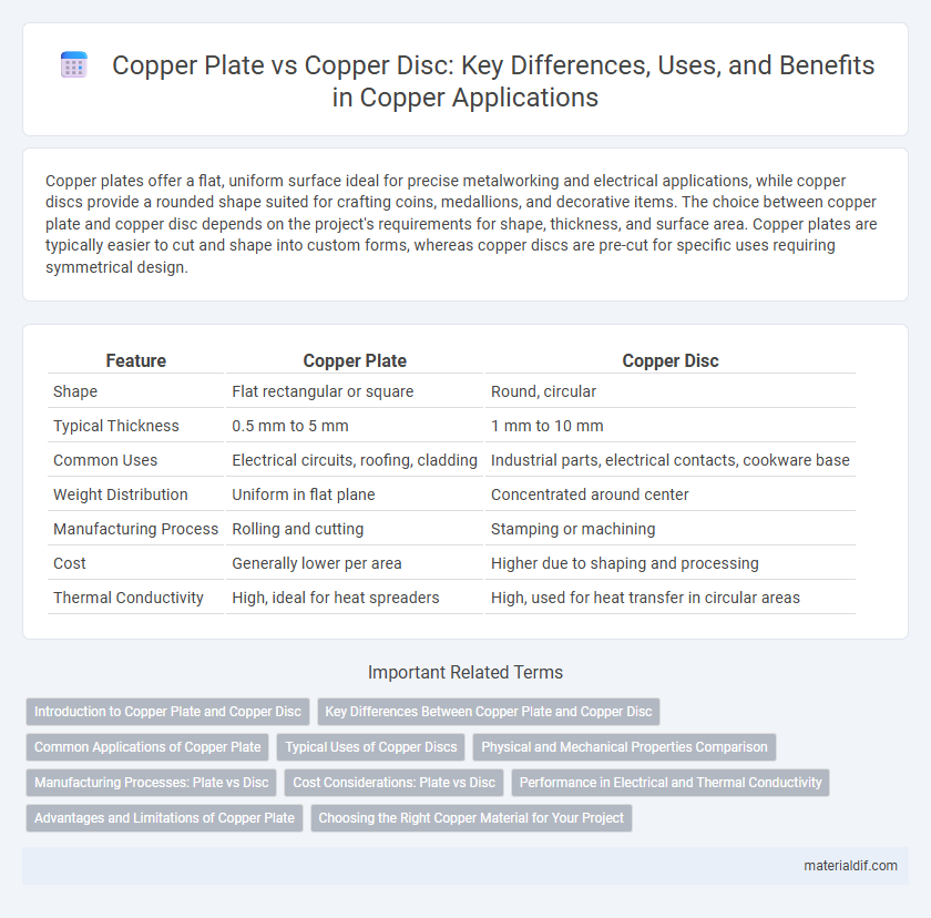 Copper Plate vs Copper Disc: Key Differences, Uses, and Benefits in Copper Applications