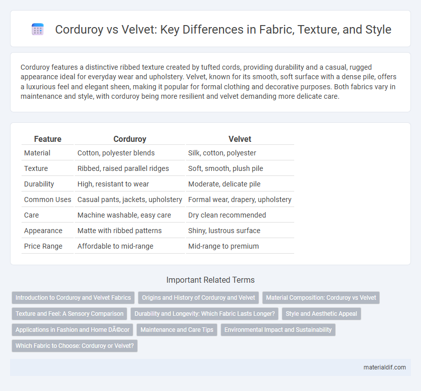 Corduroy vs Velvet: Key Differences in Fabric, Texture, and Style