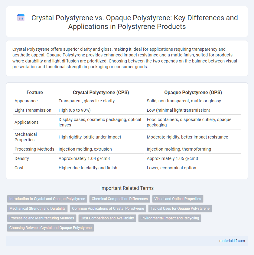 Crystal Polystyrene vs. Opaque Polystyrene: Key Differences and Applications in Polystyrene Products