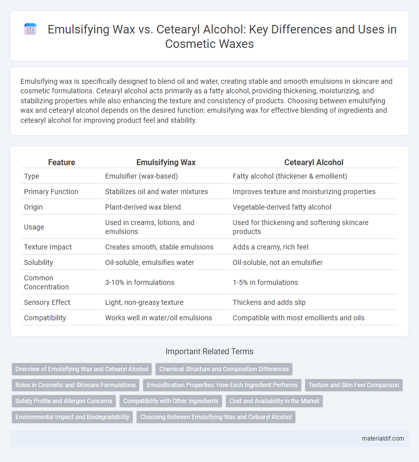 Emulsifying Wax vs. Cetearyl Alcohol: Key Differences and Uses in Cosmetic Waxes