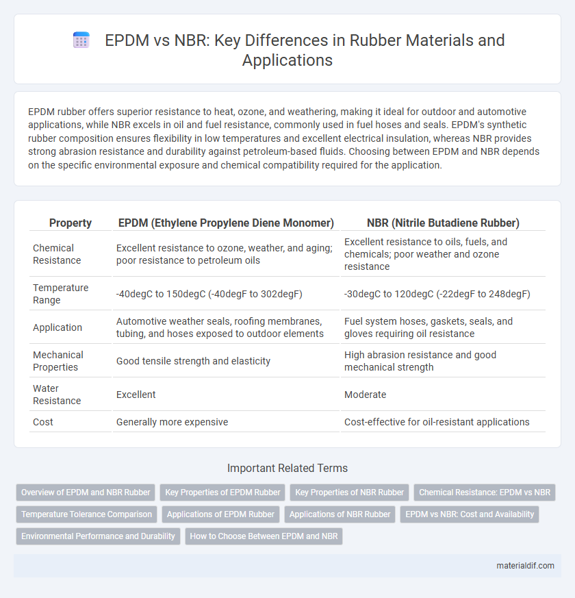 EPDM vs NBR: Key Differences in Rubber Materials and Applications