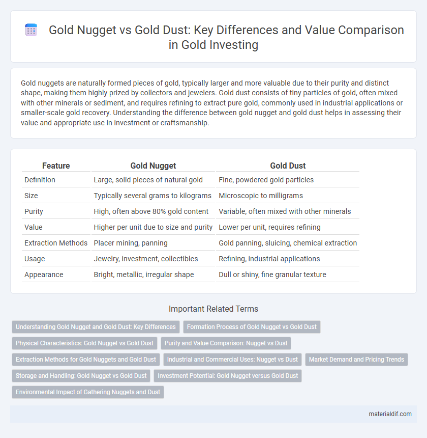 Gold Nugget vs Gold Dust: Key Differences and Value Comparison in Gold Investing