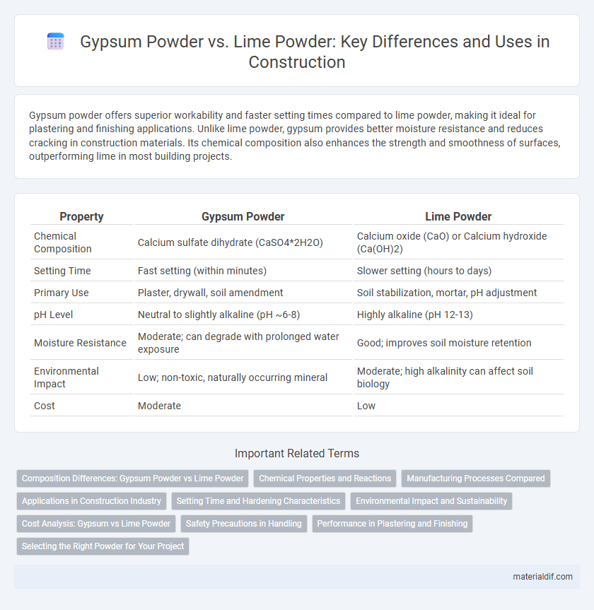 Gypsum Powder vs. Lime Powder: Key Differences and Uses in Construction