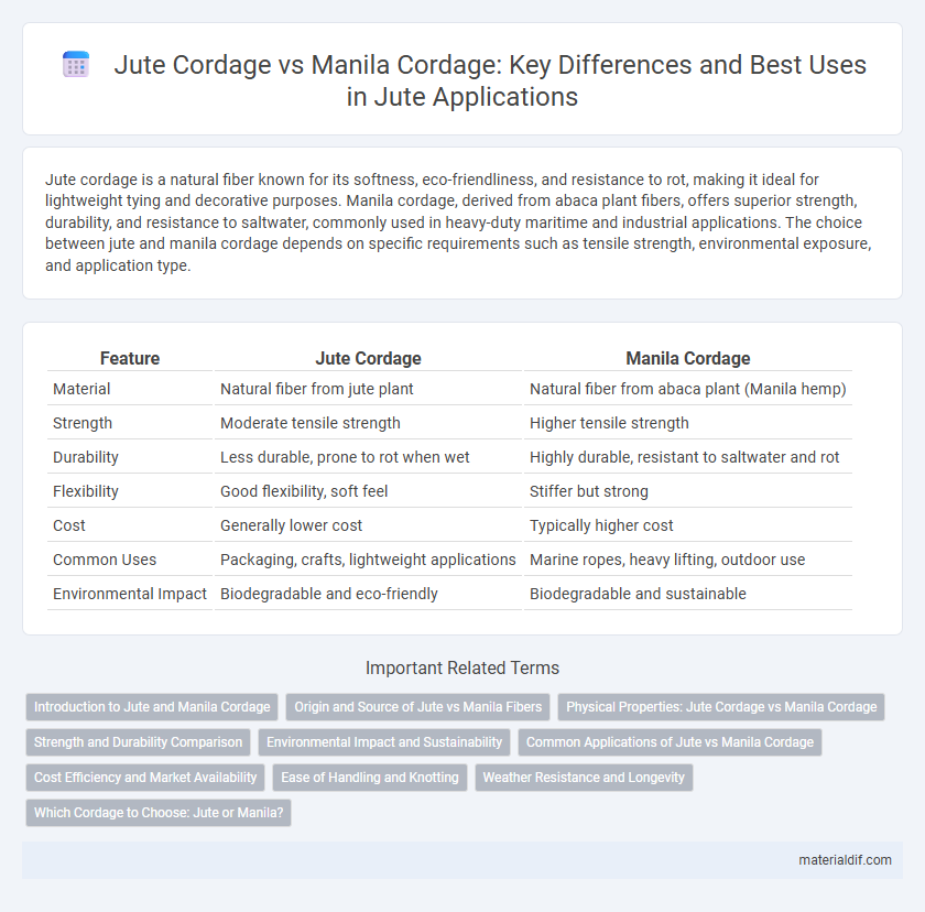 Jute Cordage vs Manila Cordage: Key Differences and Best Uses in Jute Applications