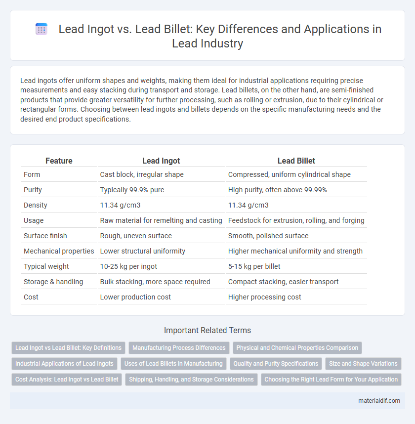 Lead Ingot vs. Lead Billet: Key Differences and Applications in Lead Industry