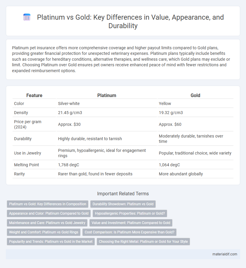 Platinum vs Gold: Key Differences in Value, Appearance, and Durability