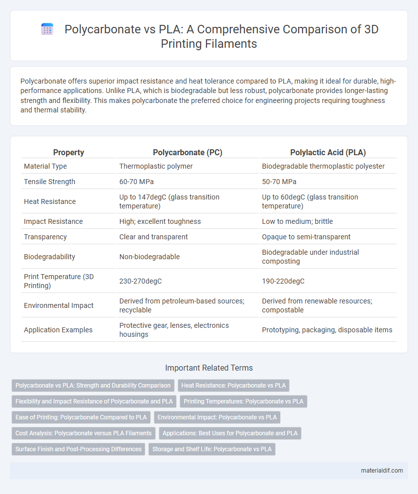 Polycarbonate vs PLA: A Comprehensive Comparison of 3D Printing Filaments