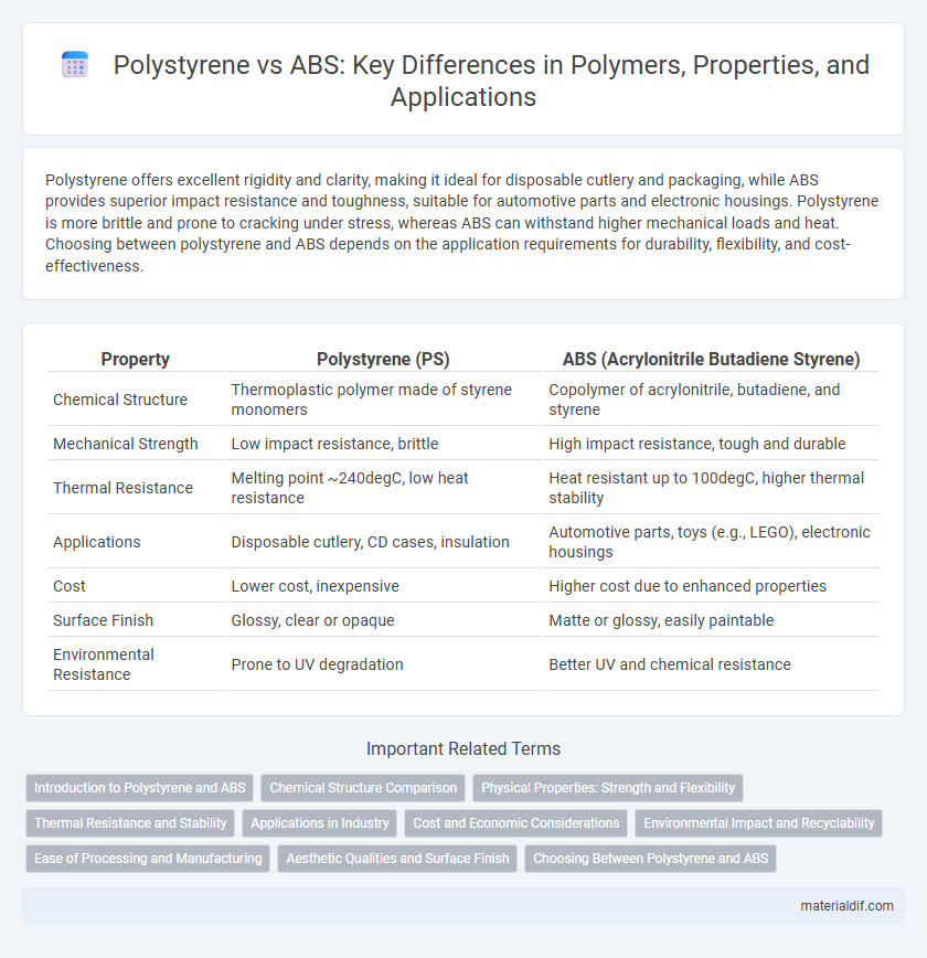 Polystyrene vs ABS: Key Differences in Polymers, Properties, and Applications