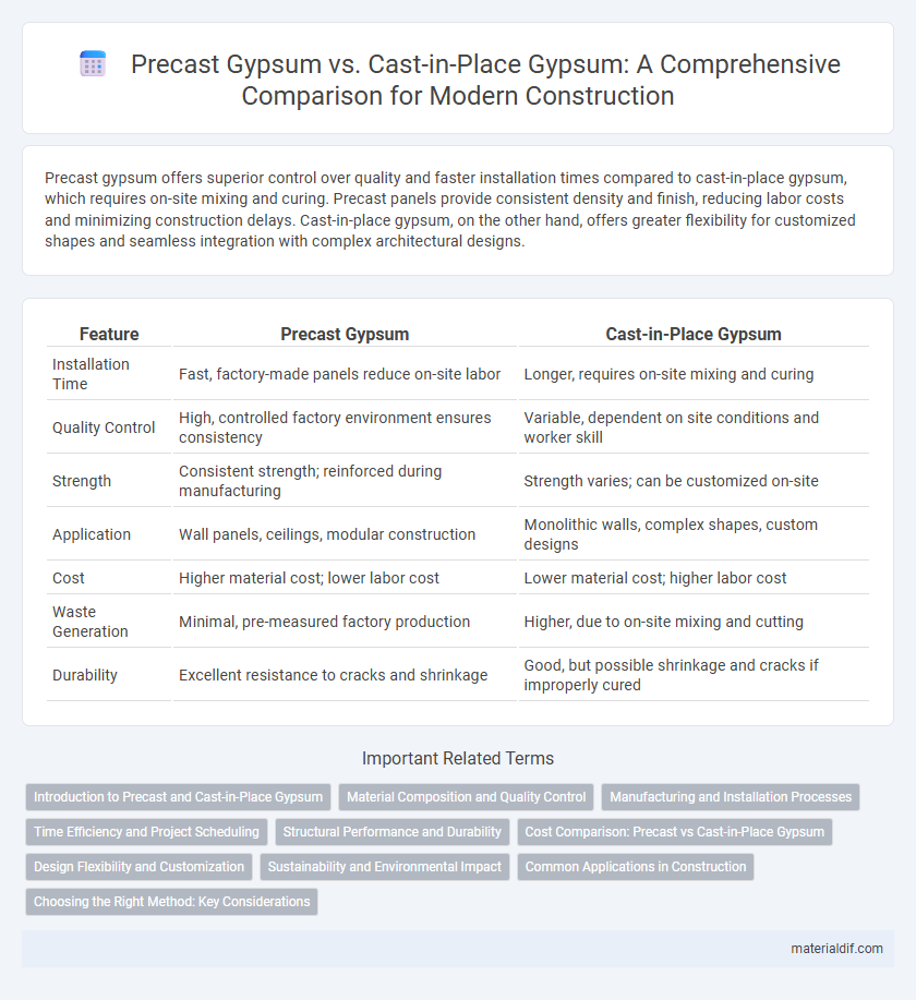 Precast Gypsum vs. Cast-in-Place Gypsum: A Comprehensive Comparison for Modern Construction