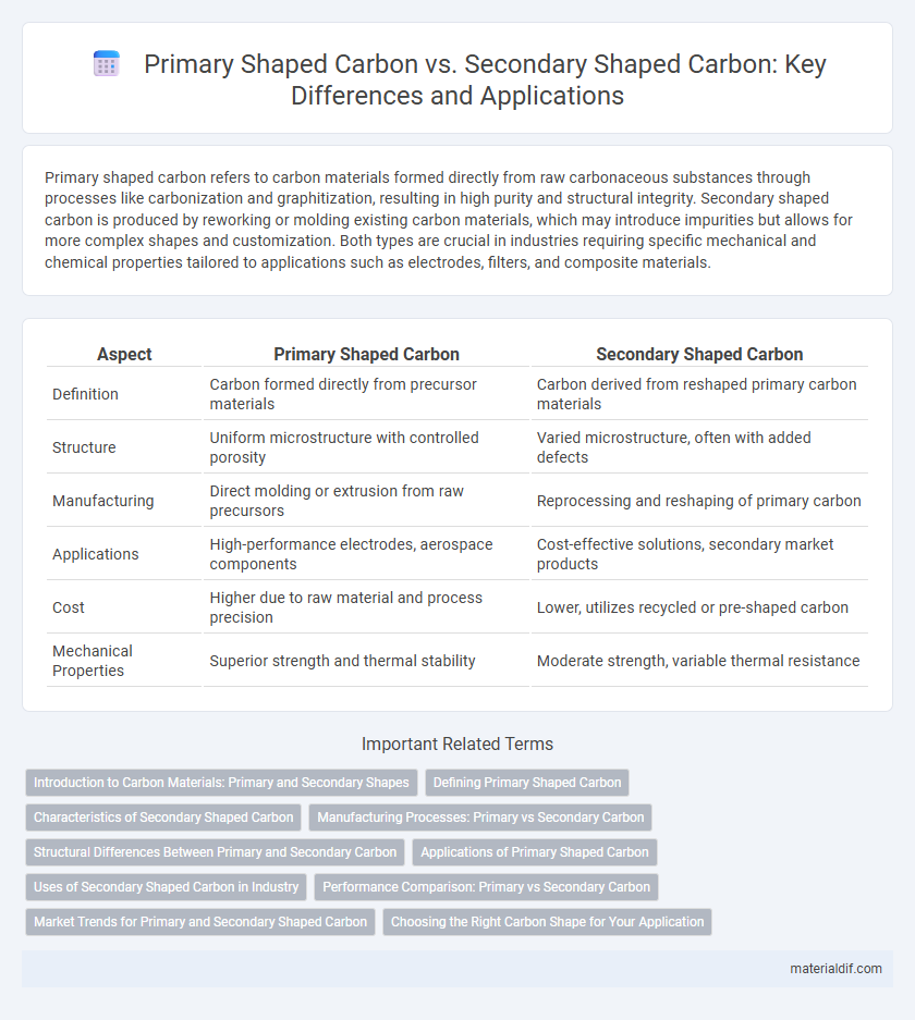 Primary Shaped Carbon vs. Secondary Shaped Carbon: Key Differences and Applications