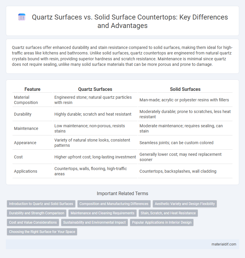 Quartz Surfaces vs. Solid Surface Countertops: Key Differences and Advantages