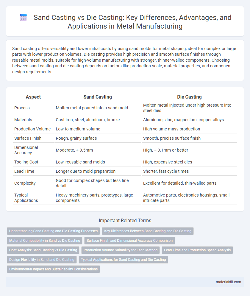 Sand Casting vs Die Casting: Key Differences, Advantages, and Applications in Metal Manufacturing