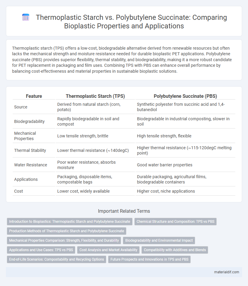 Thermoplastic Starch vs. Polybutylene Succinate: Comparing Bioplastic Properties and Applications