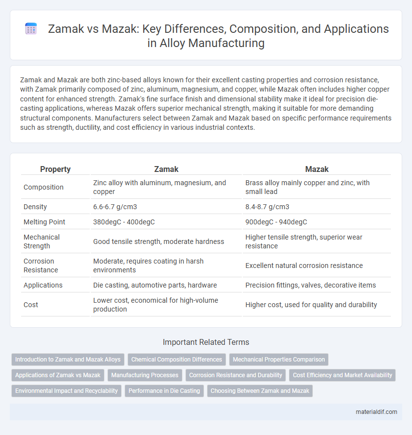 Zamak vs Mazak: Key Differences, Composition, and Applications in Alloy Manufacturing