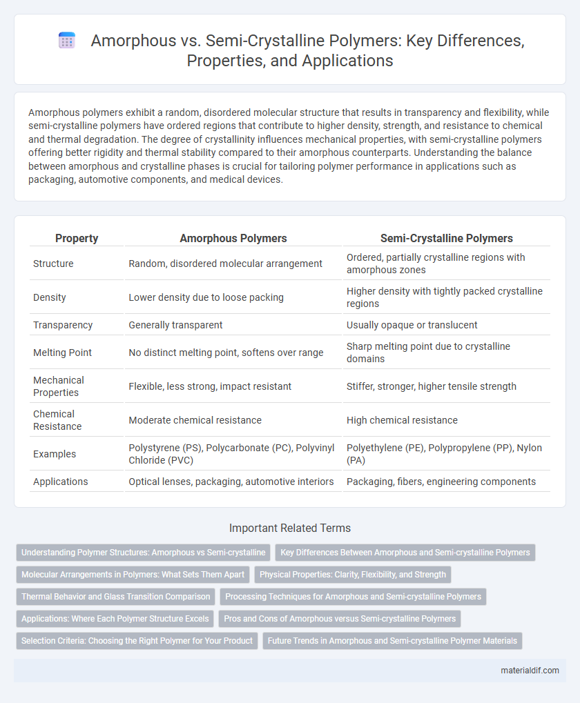 Amorphous vs. Semi-Crystalline Polymers: Key Differences, Properties, and Applications