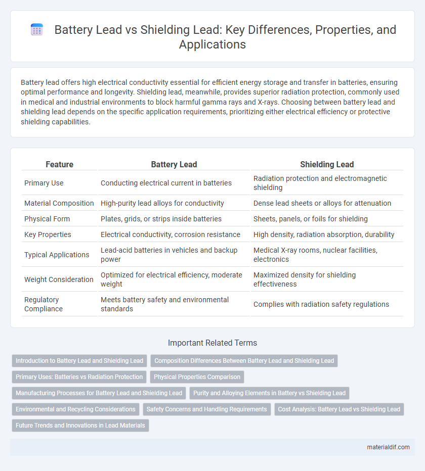Battery Lead vs Shielding Lead: Key Differences, Properties, and Applications