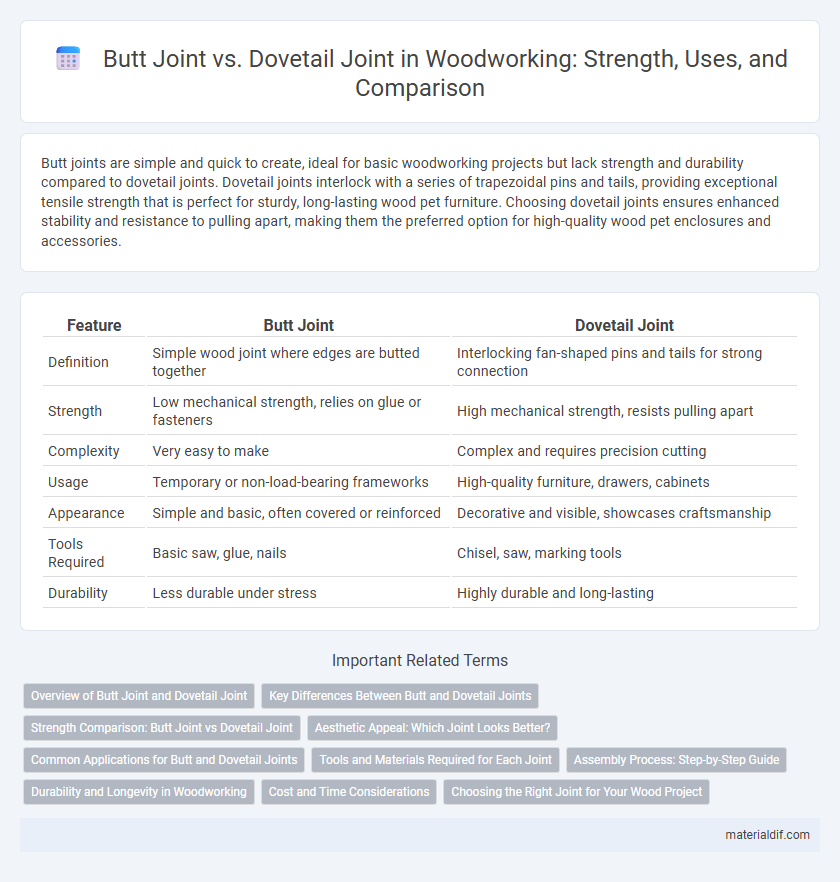 Butt Joint vs. Dovetail Joint in Woodworking: Strength, Uses, and Comparison