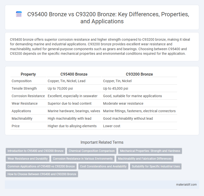 C95400 Bronze vs C93200 Bronze: Key Differences, Properties, and Applications
