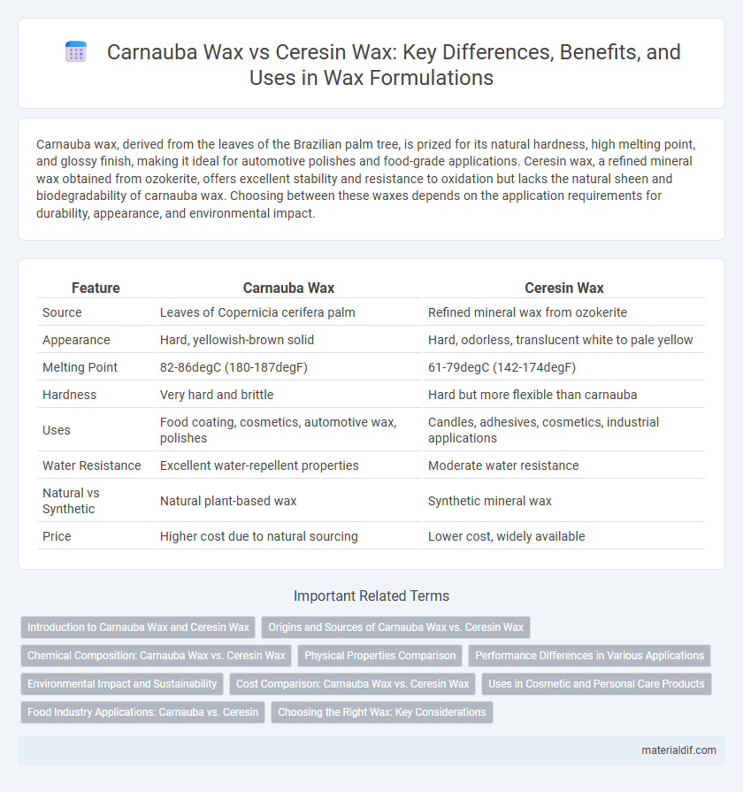 Carnauba Wax vs Ceresin Wax: Key Differences, Benefits, and Uses in Wax Formulations