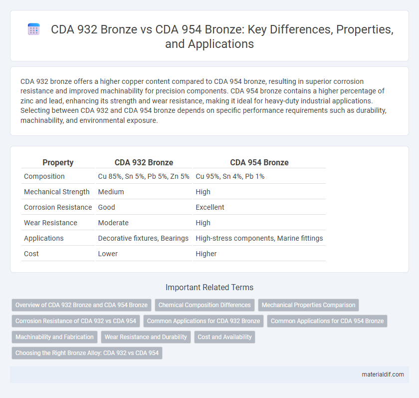 CDA 932 Bronze vs CDA 954 Bronze: Key Differences, Properties, and Applications