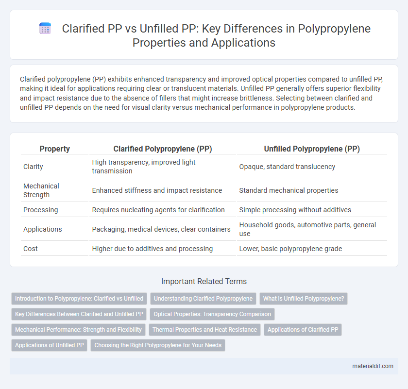 Clarified PP vs Unfilled PP: Key Differences in Polypropylene Properties and Applications