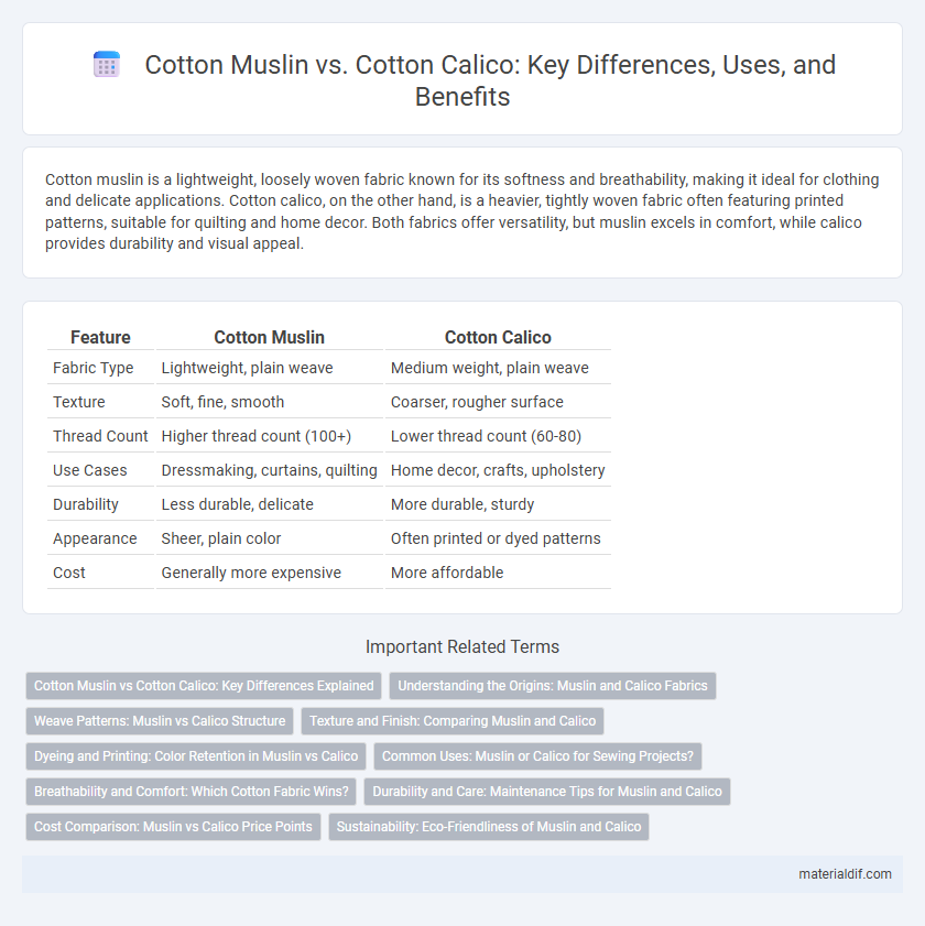 Cotton Muslin vs. Cotton Calico: Key Differences, Uses, and Benefits