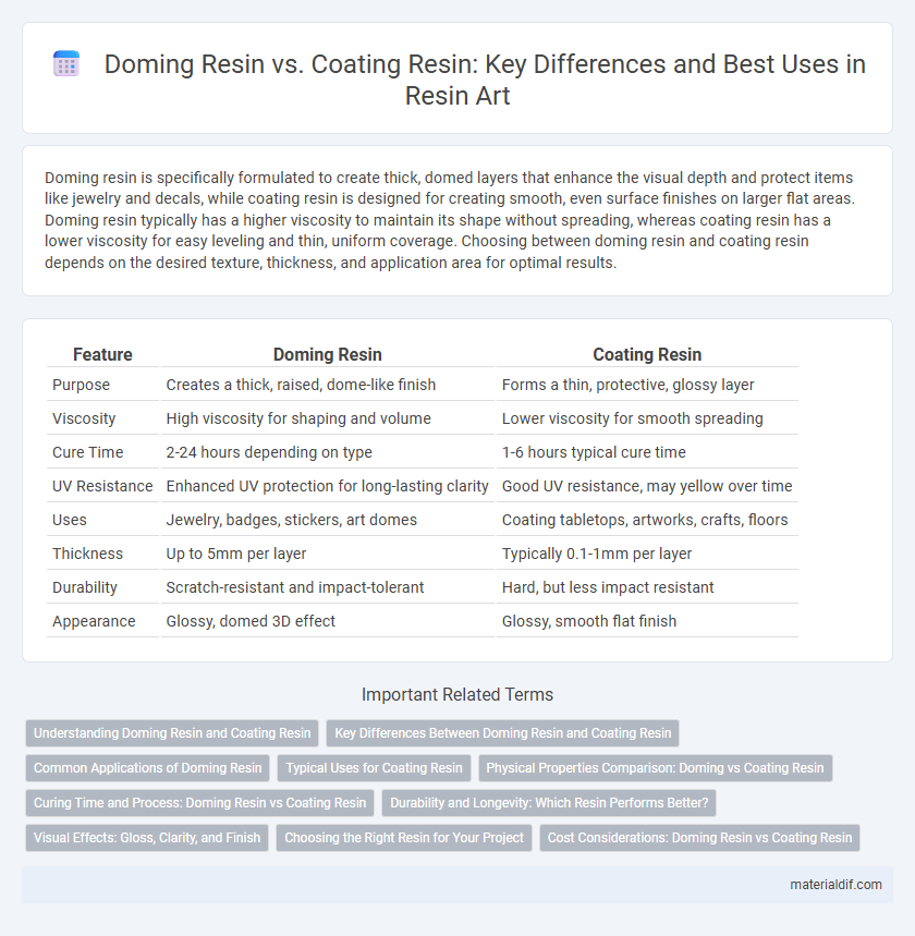 Doming Resin vs. Coating Resin: Key Differences and Best Uses in Resin Art
