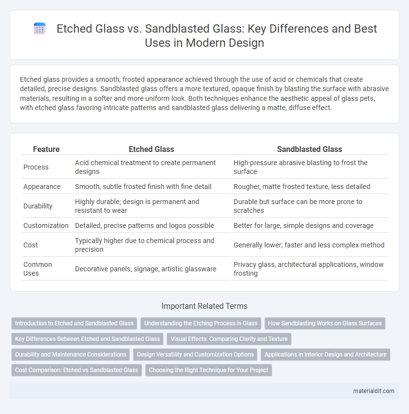 Etched Glass vs. Sandblasted Glass: Key Differences and Best Uses in Modern Design