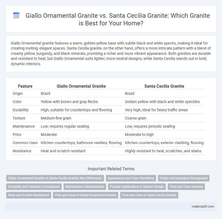 Giallo Ornamental Granite vs. Santa Cecilia Granite: Which Granite is Best for Your Home?