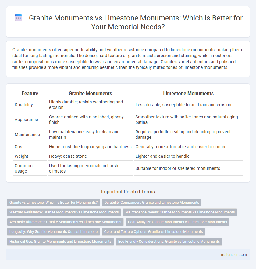 Granite Monuments vs Limestone Monuments: Which is Better for Your Memorial Needs?