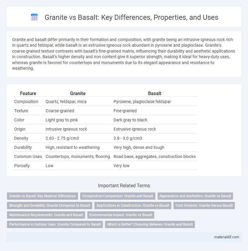 Granite vs Basalt: Key Differences, Properties, and Uses