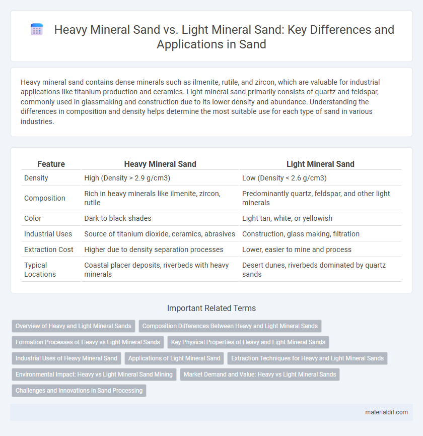 Heavy Mineral Sand vs. Light Mineral Sand: Key Differences and Applications in Sand
