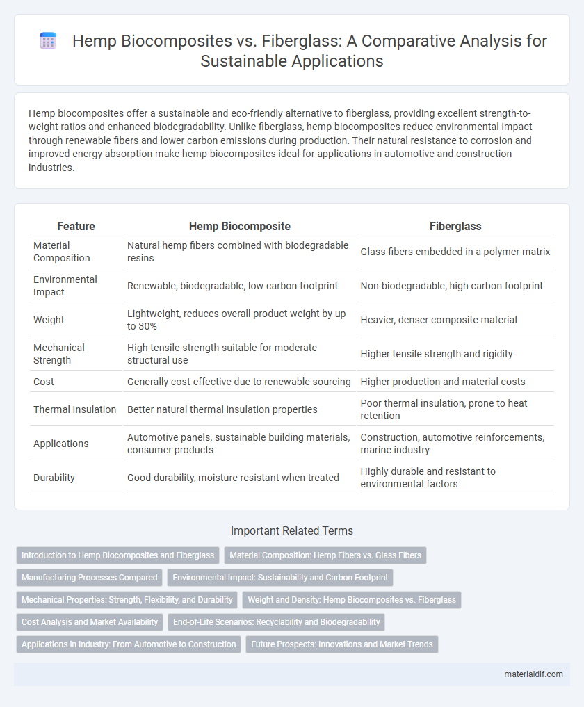 Hemp Biocomposites vs. Fiberglass: A Comparative Analysis for Sustainable Applications