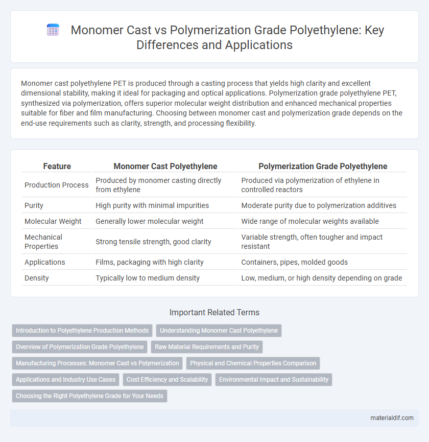 Monomer Cast vs Polymerization Grade Polyethylene: Key Differences and Applications