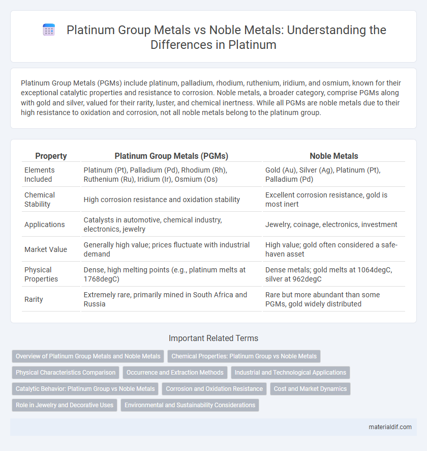 Platinum Group Metals vs Noble Metals: Understanding the Differences in Platinum