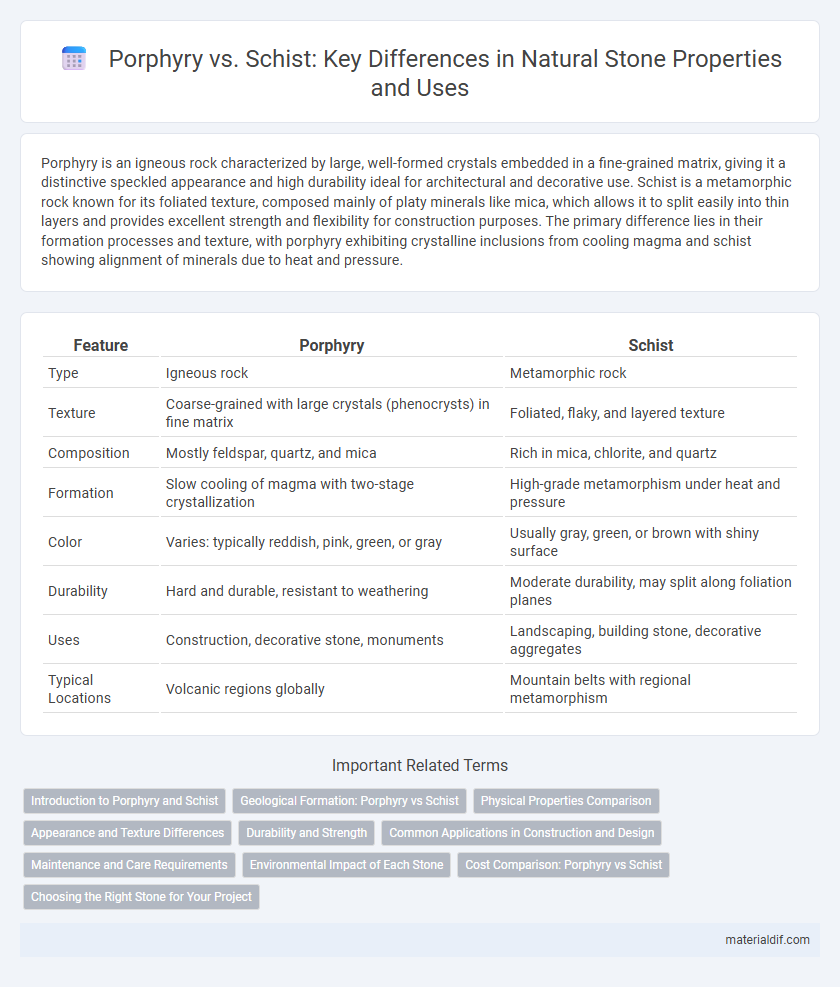 Porphyry vs. Schist: Key Differences in Natural Stone Properties and Uses