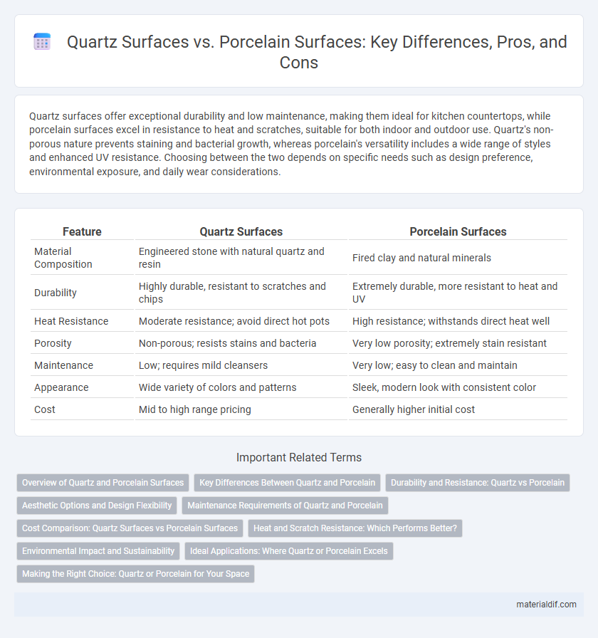 Quartz Surfaces vs. Porcelain Surfaces: Key Differences, Pros, and Cons