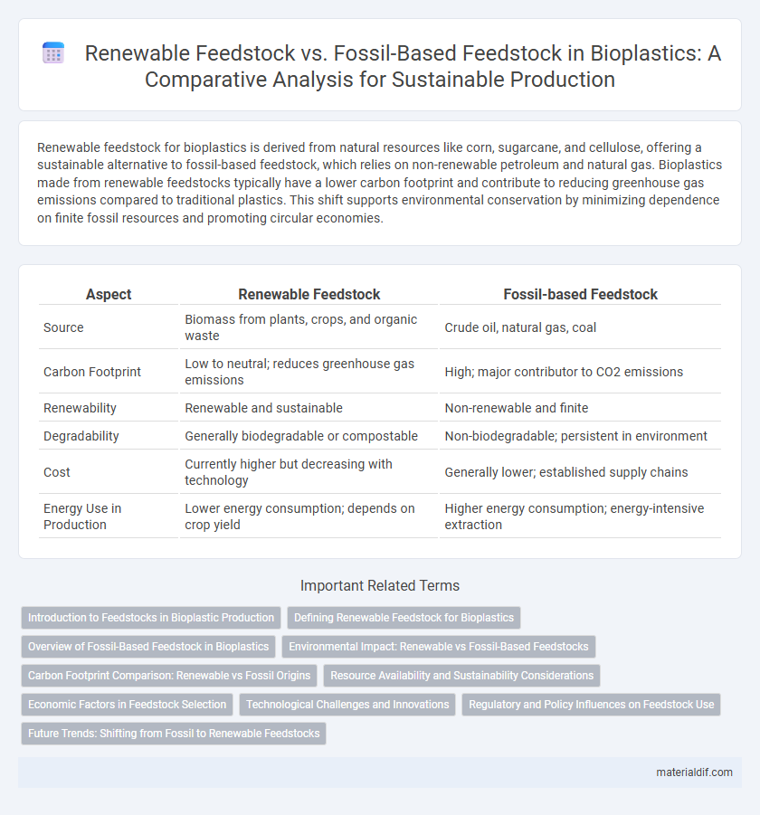 Renewable Feedstock vs. Fossil-Based Feedstock in Bioplastics: A Comparative Analysis for Sustainable Production