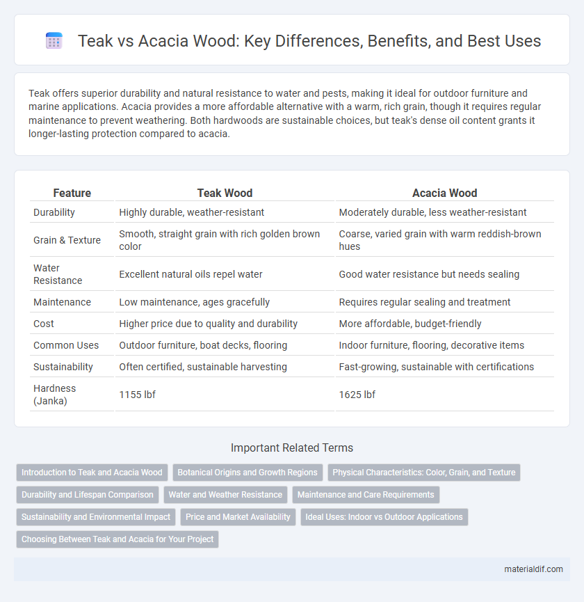 Teak vs Acacia Wood: Key Differences, Benefits, and Best Uses