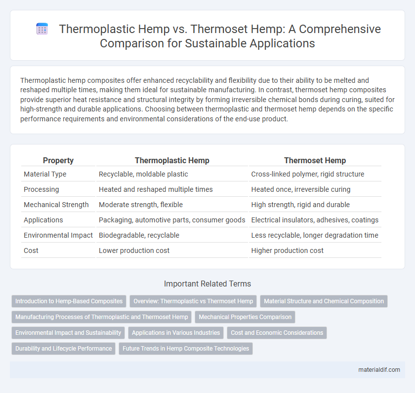Thermoplastic Hemp vs. Thermoset Hemp: A Comprehensive Comparison for Sustainable Applications