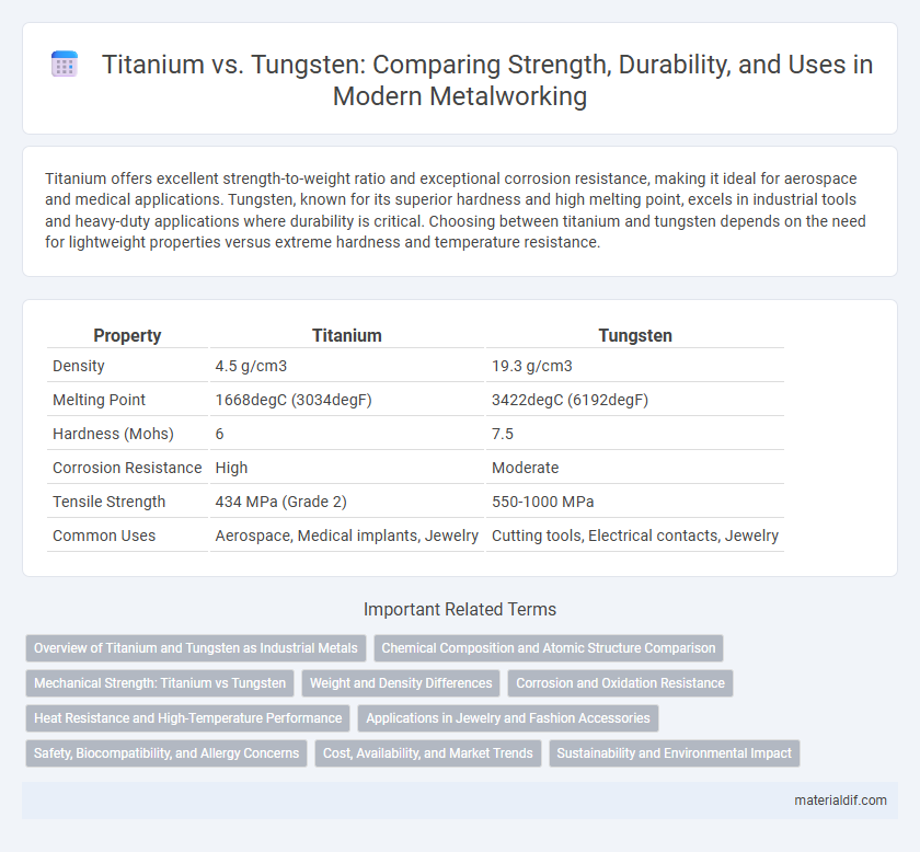 Titanium vs. Tungsten: Comparing Strength, Durability, and Uses in Modern Metalworking