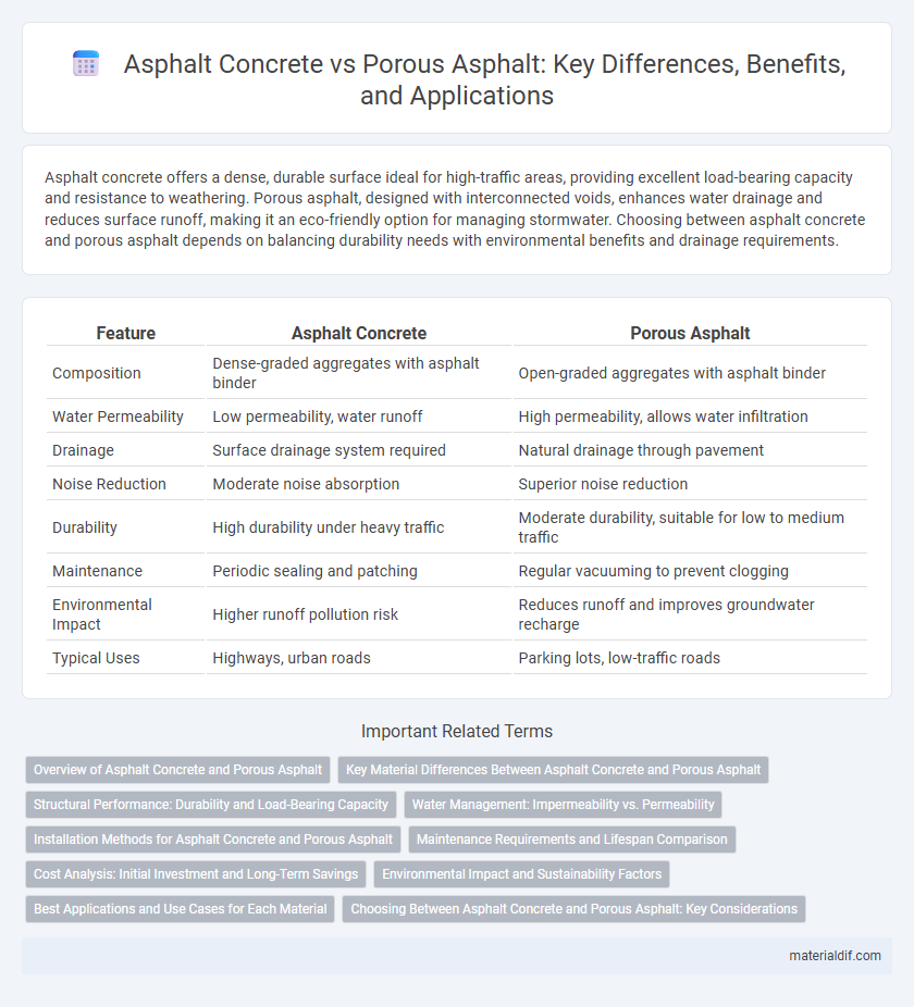 Asphalt Concrete vs Porous Asphalt: Key Differences, Benefits, and Applications