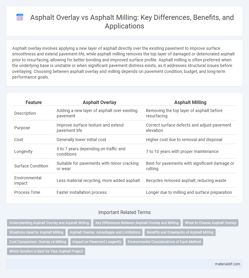 Asphalt Overlay vs Asphalt Milling: Key Differences, Benefits, and Applications