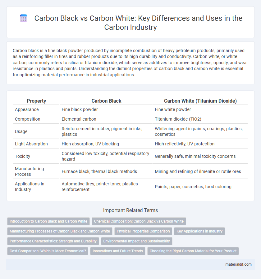 Carbon Black vs Carbon White: Key Differences and Uses in the Carbon Industry