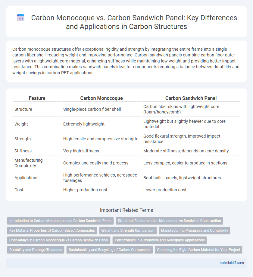Carbon Monocoque vs. Carbon Sandwich Panel: Key Differences and Applications in Carbon Structures