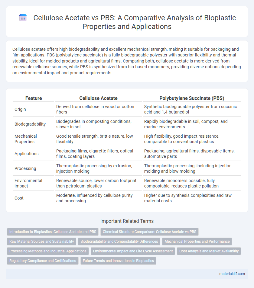 Cellulose Acetate vs PBS: A Comparative Analysis of Bioplastic Properties and Applications