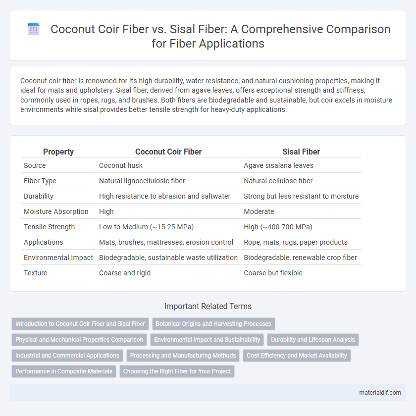 Coconut Coir Fiber vs. Sisal Fiber: A Comprehensive Comparison for Fiber Applications