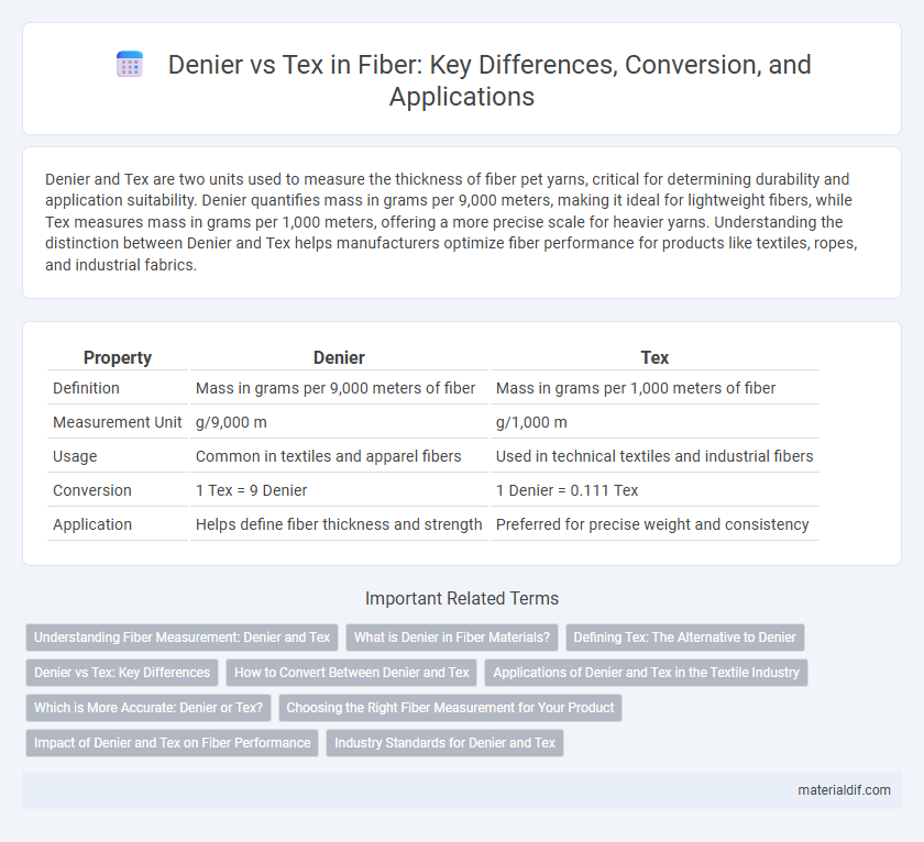 Denier vs Tex in Fiber: Key Differences, Conversion, and Applications